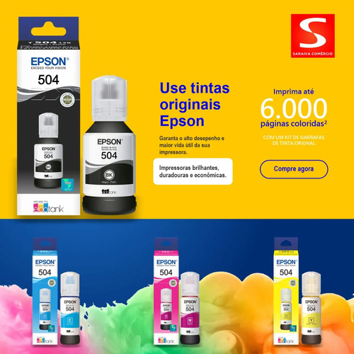 Kit 4 Refil Tinta T504 L4150 L4160 L6161 L6191 L6171 Colorid