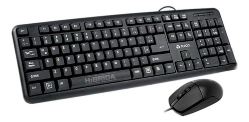 Kit Teclado Con Mouse Teros Para Pc Escritorio Oficina