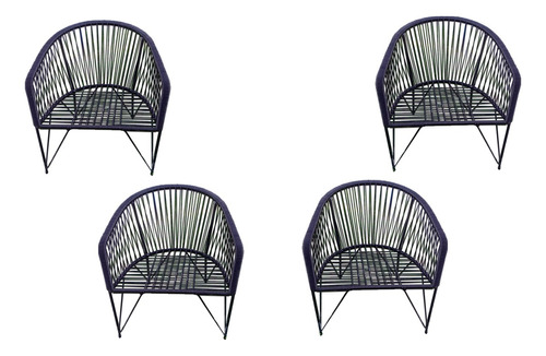 Combo 4 Sillas Sillones Gervasoni Estructura De Hierro