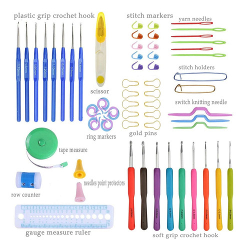 Imagen 2 de 7 de Set De Agujas De Crochet 47 Piezas Con Estuche Looen