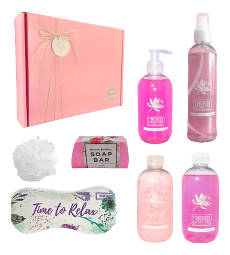 Kit Aromas Relax Caja Regalo Mujer Box Zen Rosas Spa Set N08