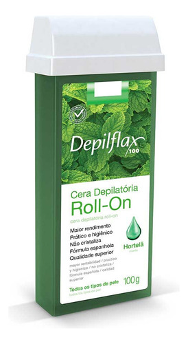 Kit 3 Refil Ceras Depilação Hortelã Roll On Depilflax 100g