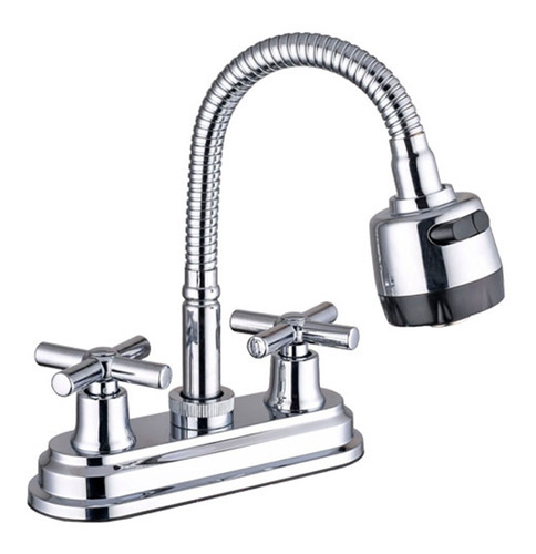 Llave Mezcladora Baño Lavabo Cruzeta 2 Funciones Flexible