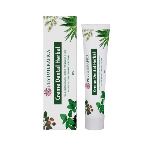 Creme Dental Herbal Melaleuca Menta 80gr Natural Puro Vegano