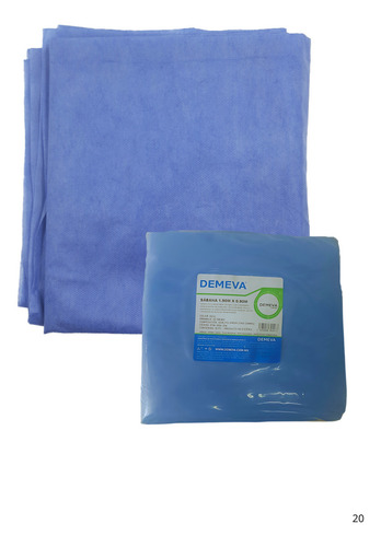 Sábana Desechable Plana Color Azul De 1.90 M X .90 M Para Camilla Spa, Clínica, Hospital O Consultorio Demeva Flex 10pz Diseño De La Tela Lisa