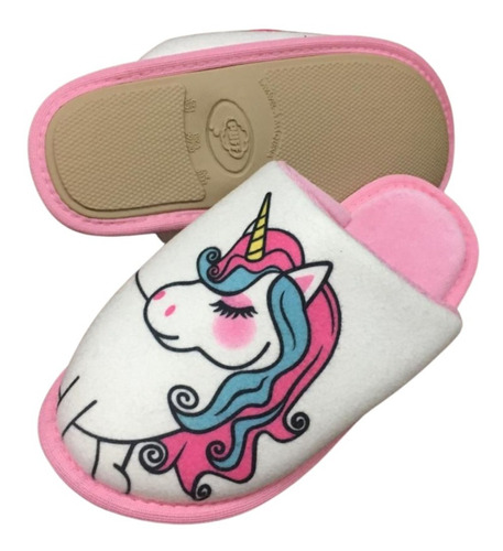 Pantufa Feminina Unicornio Infantil Soft Fechada Puff