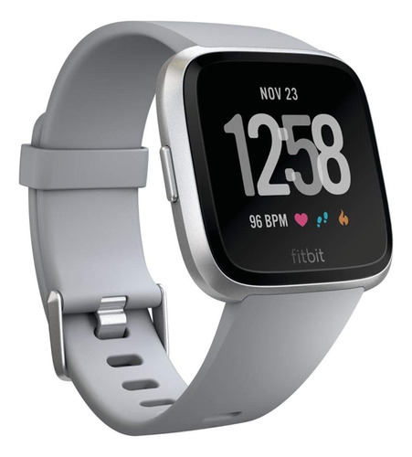 Fitbit Versa - Reloj Inteligente, Color Gris/plateado Alumi.