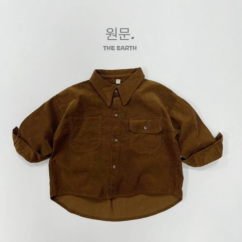 Camisa Lisa Vintage Para Niños De Manga Larga De Otoño