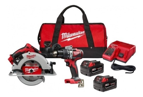 Kit Sierra Circular Y Taladro Percutor 18v Milwaukee  