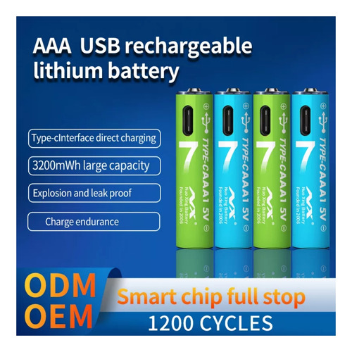 Para Pilas Recargables Aaa De 1,5 V