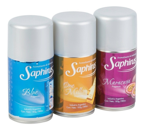 Pack De 3 Fragancias Saphirus Aerosol Repuestos Aromatizador