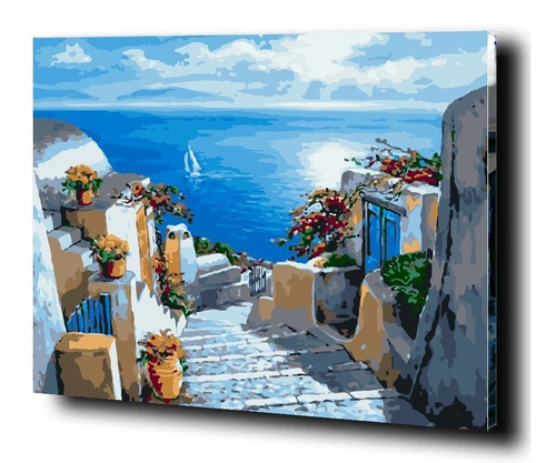 Pintura Por Números Calidad Premium: Grecia. Kitart