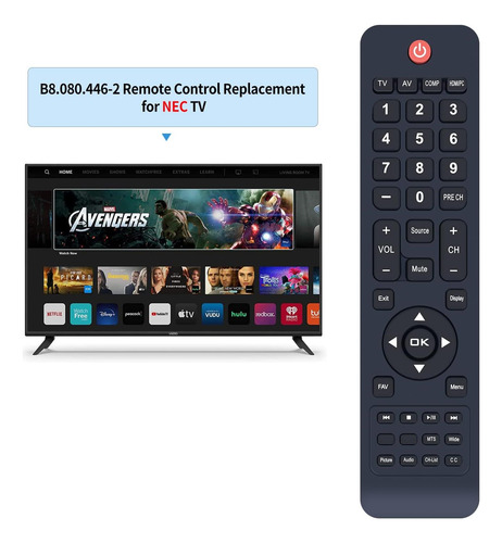 Substituição Do Controle Remoto Pzl Bnew Para Nec Lcd Tv E50