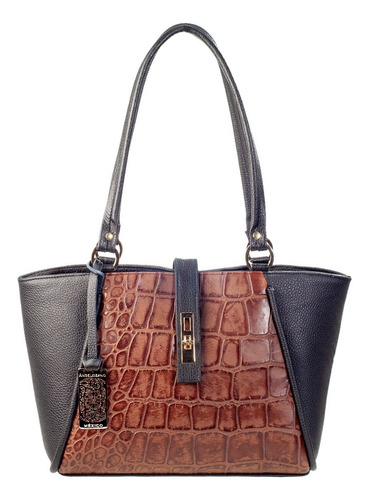 Imagen 1 de 7 de Bolso De Piel Con Grabado Tipo Cocodrilo Bolsa Moda Mujer