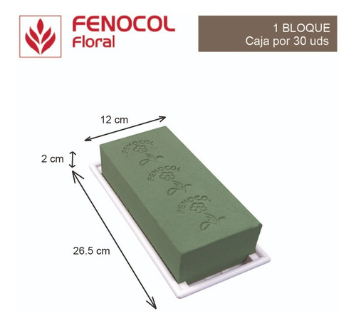 Imagen 1 de 3 de Caja De Porta Espuma Floral De 1 Bloque