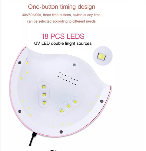 Kit Manicure Uña Uv Led Lámpara Pulidor Profesional Pedicure