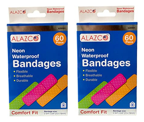 240pc Alazco Bandas Impermeables Neon (2-3/4  X 3/4)  85asi