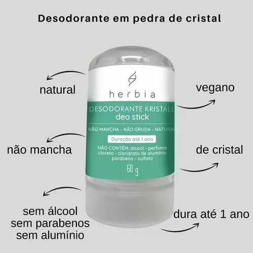 Kit Desodorante Herbia Stick 60g Vegano, Natural E Antialerg
