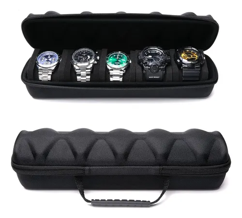 Funda De Viaje Rigicase Con 5 Ranuras Para Relojes De Hombre