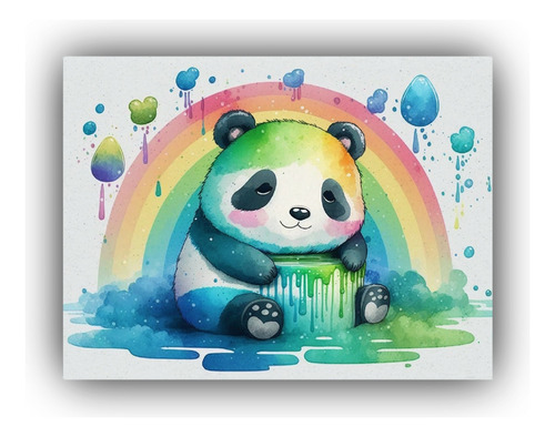 Arte De Pared Telas Sublimadas Pandas Personalizado 30x20cm