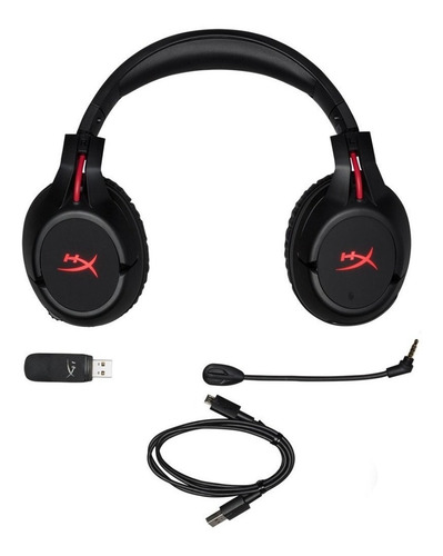 Auriculares gamer inalámbricos HyperX Cloud Flight HX-HSCF negro con luz rojo LED