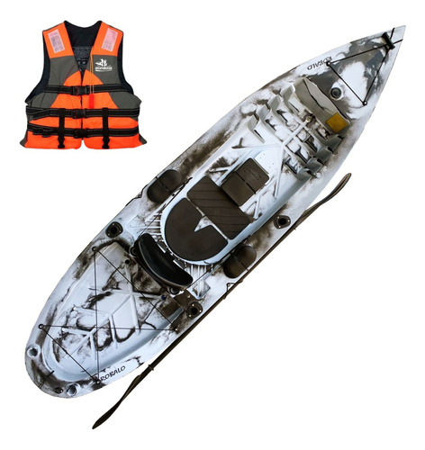 Kayak Caiaker Robalo 1 Plaza Resistente Estable Aventureros Color Mármol