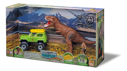 Dinossauro Dinopark Hunters Com Carro E Figura Bee Toys