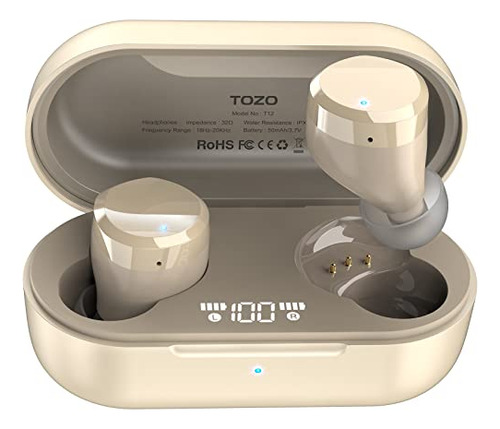 Audífonos Inalámbricos Tozo T12 Con Bluetooth Caqui