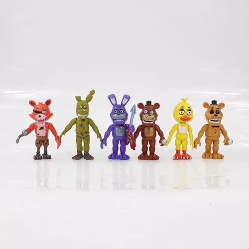 Kit 6 Bonecos Animatronics Five Nights At Freddy's Fnaf