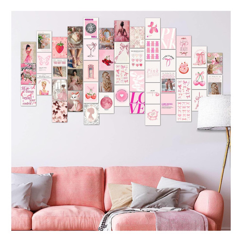 50 Unidades De Tinta Rosa Tranmin Para Colagem De Parede, Ki