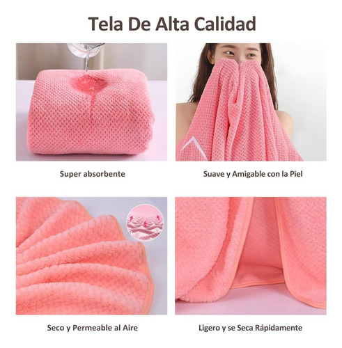 Toalla De Baño Para Dama Microfibra Absorbente Con Bolsillo