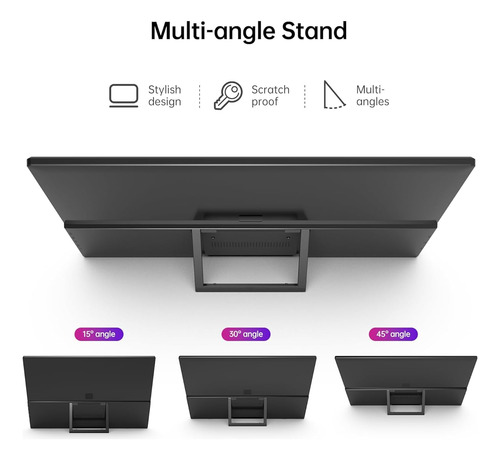 Monitor Portatil 15.6 Full Hd 1080p Ultrafino Con Usb-c Negro