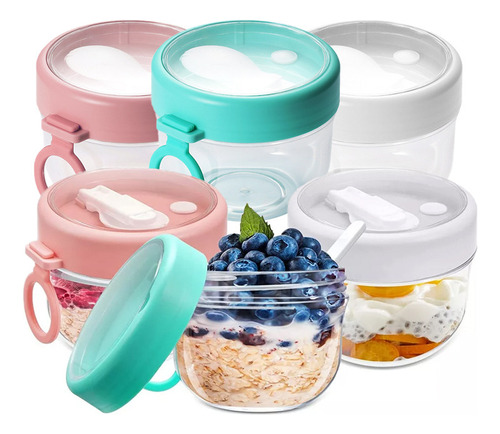 Salad Cups Overnight Oatmeal Cups With Lids With Spoons