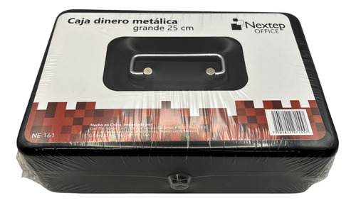 Caja De Dinero Nextep Metalica Grande 25 Cm Color Negro