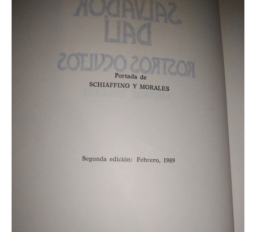 Libro Rostros Ocultos / Salvador Dali (Usado)