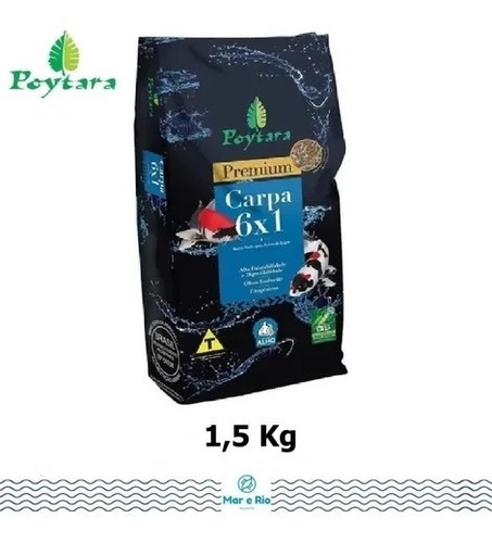 Ração Poytara Mix Premium 6x1 1,5kg Carpa Koi 