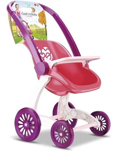 Carrinho De Boneca Confort Baby Reborn 4 Rodas Menina