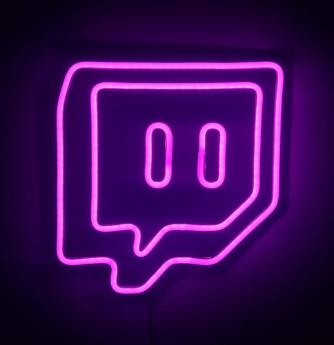 Cartel Luminoso Neón Led Logo Twitch