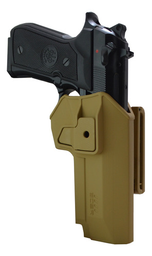 Combo Pistolera Nivel 2 + Porta Cargador Doble Taurus 917 Color Marrón Orientación De La Mano Diestro