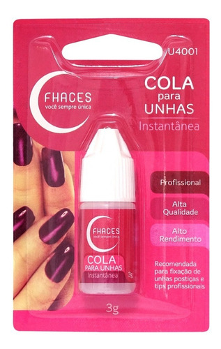 Unhas Fhaces Natural - Kit C/ 02 Unhas E 01 Cola
