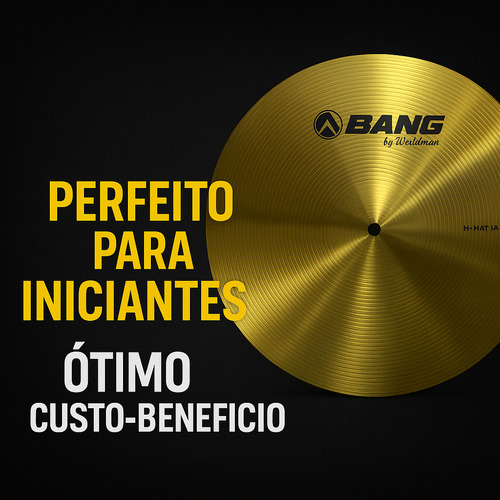 Kit Completo Pratos Bateria Waldman Bang Hh14 Crash 16 18
