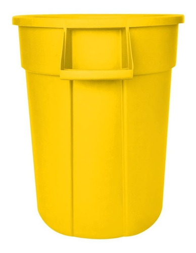 Bote De Basura Toff 121l Con Asas Color Amarillo