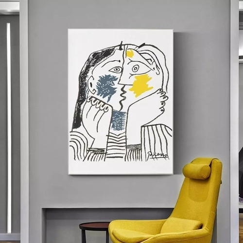 Oferta Cuadro Deco Picasso Beso Color  110 X 80 Cm Moderno