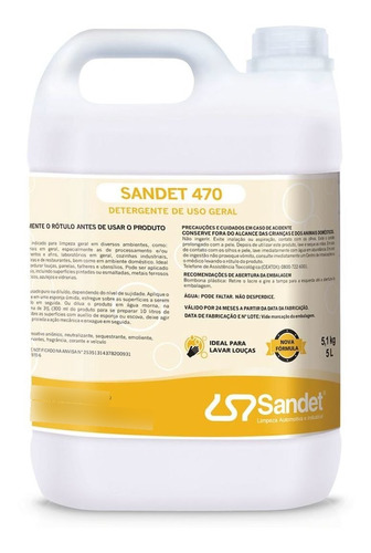 Sandet 470 Detergente De Louças Cozinhas Industriais 5l