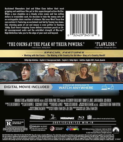 Blu-ray No Country For Old Men / Sin Lugar Para Los Debiles