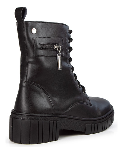 Borcegos Botas Citadina Vegan Mujer Sinteticas Acordonado