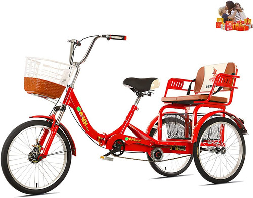 Triciclo Plegable Para Adulto 20p Color Rojo Marca Samesieg