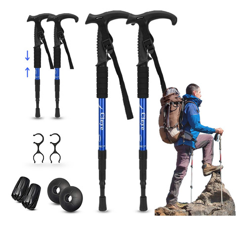 Bastones De Senderismo  Bastones Trekking Plegables 2 Pzs