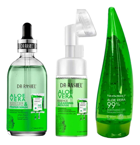 Serum Aloe Vera + Gel Aloe Vera +limpiadora Facial Aloe Vera