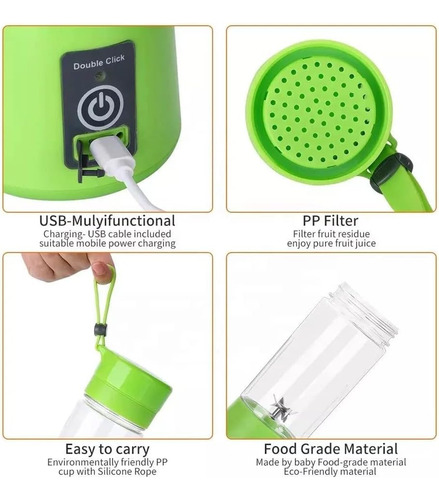 Licuadora De Jugo De Batería Portátil Y Recargable De Titanf